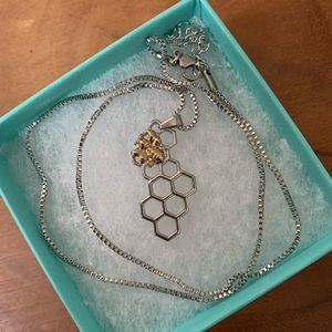 Honeycomb Bee Necklace